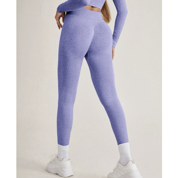 shein Purple Seamless High Stretch Sports Leggings Size 4 - Picture 4 of 8